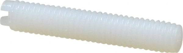 Made in USA - #10-32 UNF, 1" Length of Thread, Soft Tip Point Set Screw - Nylon - USA Tool & Supply