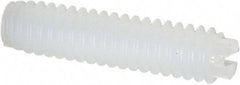 Made in USA - 1/4-20 UNC, 1" Length of Thread, Soft Tip Point Set Screw - Nylon - USA Tool & Supply
