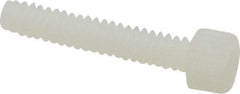 Made in USA - #6-32 UNC Hex Socket Drive, Socket Cap Screw - Grade 6/6 Nylon, Uncoated, Fully Threaded, 3/4" Length Under Head - USA Tool & Supply