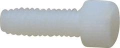 Made in USA - #8-32 UNC Hex Socket Drive, Socket Cap Screw - Grade 6/6 Nylon, Uncoated, Fully Threaded, 1/2" Length Under Head - USA Tool & Supply
