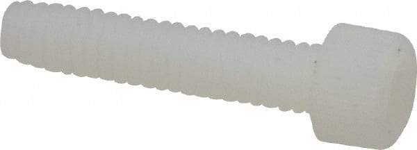 Made in USA - #8-32 UNC Hex Socket Drive, Socket Cap Screw - Grade 6/6 Nylon, Uncoated, Fully Threaded, 3/4" Length Under Head - USA Tool & Supply