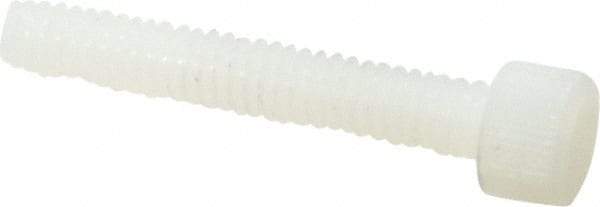 Made in USA - #8-32 UNC Hex Socket Drive, Socket Cap Screw - Grade 6/6 Nylon, Uncoated, Fully Threaded, 1" Length Under Head - USA Tool & Supply