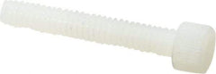 Made in USA - #8-32 UNC Hex Socket Drive, Socket Cap Screw - Grade 6/6 Nylon, Uncoated, Fully Threaded, 1" Length Under Head - USA Tool & Supply