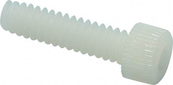 Made in USA - #10-24 UNC Hex Socket Drive, Socket Cap Screw - Grade 6/6 Nylon, Uncoated, Fully Threaded, 3/4" Length Under Head - USA Tool & Supply