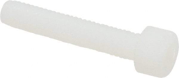 Made in USA - #10-32 UNF Hex Socket Drive, Socket Cap Screw - Grade 6/6 Nylon, Uncoated, Fully Threaded, 1" Length Under Head - USA Tool & Supply