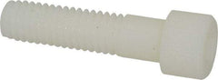 Made in USA - 3/8-16 UNC Hex Socket Drive, Socket Cap Screw - Grade 6/6 Nylon, Uncoated, Partially Threaded, 1-1/2" Length Under Head - USA Tool & Supply