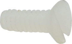 Made in USA - #4-40 UNC, 5/16" OAL Slotted Drive Machine Screw - Flat Head, Grade 6/6 Nylon, Uncoated, Without Washer - USA Tool & Supply