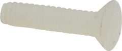 Made in USA - #4-40 UNC, 1/2" OAL Slotted Drive Machine Screw - Flat Head, Grade 6/6 Nylon, Uncoated, Without Washer - USA Tool & Supply