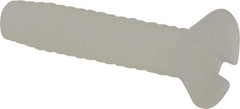 Made in USA - #6-32 UNC, 5/8" OAL Slotted Drive Machine Screw - Flat Head, Grade 6/6 Nylon, Uncoated, Without Washer - USA Tool & Supply