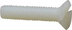 Made in USA - #10-32 UNF, 7/8" OAL Slotted Drive Machine Screw - Flat Head, Grade 6/6 Nylon, Uncoated, Without Washer - USA Tool & Supply