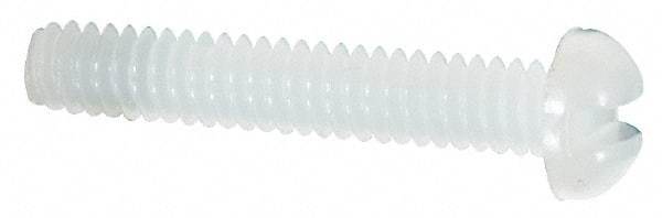 Made in USA - #2-56 UNC, 1/2" Length Under Head Slotted Drive Machine Screw - Round Head, Grade 6/6 Nylon, Uncoated, Without Washer - USA Tool & Supply