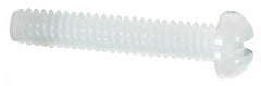 Made in USA - #2-56 UNC, 1/2" Length Under Head Slotted Drive Machine Screw - Round Head, Grade 6/6 Nylon, Uncoated, Without Washer - USA Tool & Supply