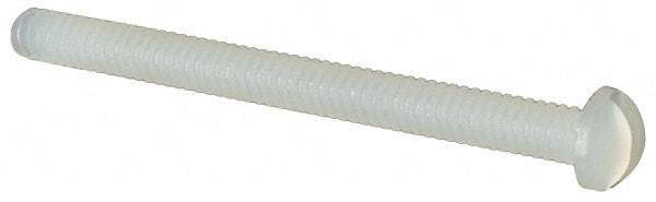 Made in USA - #2-56 UNC, 1" Length Under Head Slotted Drive Machine Screw - Round Head, Grade 6/6 Nylon, Uncoated, Without Washer - USA Tool & Supply