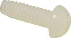 Made in USA - #4-40 UNC, 3/8" Length Under Head Slotted Drive Machine Screw - Round Head, Grade 6/6 Nylon, Uncoated, Without Washer - USA Tool & Supply