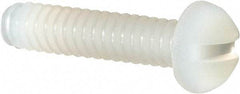 Made in USA - #4-40 UNC, 1/2" Length Under Head Slotted Drive Machine Screw - Round Head, Grade 6/6 Nylon, Uncoated, Without Washer - USA Tool & Supply