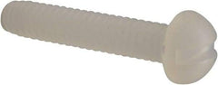 Made in USA - #4-40 UNC, 5/8" Length Under Head Slotted Drive Machine Screw - Round Head, Grade 6/6 Nylon, Uncoated, Without Washer - USA Tool & Supply