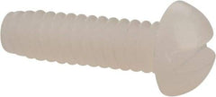 Made in USA - #6-32 UNC, 1/2" Length Under Head Slotted Drive Machine Screw - Round Head, Grade 6/6 Nylon, Uncoated, Without Washer - USA Tool & Supply