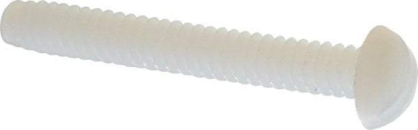 Made in USA - #6-32 UNC, 1" Length Under Head Slotted Drive Machine Screw - Round Head, Grade 6/6 Nylon, Uncoated, Without Washer - USA Tool & Supply