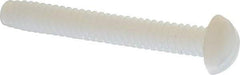 Made in USA - #6-32 UNC, 1" Length Under Head Slotted Drive Machine Screw - Round Head, Grade 6/6 Nylon, Uncoated, Without Washer - USA Tool & Supply