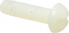Made in USA - #8-32 UNC, 5/8" Length Under Head Slotted Drive Machine Screw - Round Head, Grade 6/6 Nylon, Uncoated, Without Washer - USA Tool & Supply
