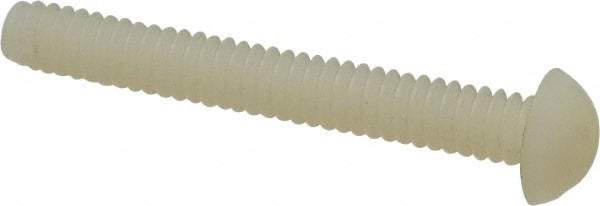 Made in USA - #10-24 UNC, 1-1/2" Length Under Head Slotted Drive Machine Screw - Round Head, Grade 6/6 Nylon, Uncoated, Without Washer - USA Tool & Supply