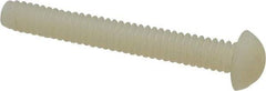 Made in USA - #10-24 UNC, 1-1/2" Length Under Head Slotted Drive Machine Screw - Round Head, Grade 6/6 Nylon, Uncoated, Without Washer - USA Tool & Supply