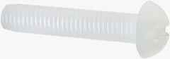 Made in USA - #10-32 UNF, 1" Length Under Head Slotted Drive Machine Screw - Round Head, Grade 6/6 Nylon, Uncoated, Without Washer - USA Tool & Supply