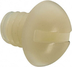 Made in USA - 1/4-20 UNC, 5/16" Length Under Head Slotted Drive Machine Screw - Round Head, Grade 6/6 Nylon, Uncoated, Without Washer - USA Tool & Supply