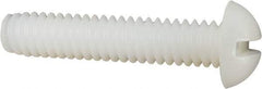 Made in USA - 1/4-20 UNC, 1-1/4" Length Under Head Slotted Drive Machine Screw - Round Head, Grade 6/6 Nylon, Uncoated, Without Washer - USA Tool & Supply