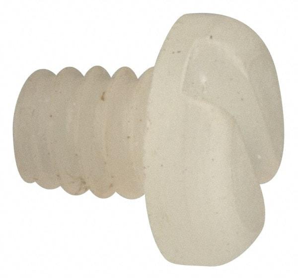Made in USA - #2-56 UNC, 3/32" Length Under Head Slotted Drive Machine Screw - Pan Head, Grade 6/6 Nylon, Uncoated, Without Washer - USA Tool & Supply