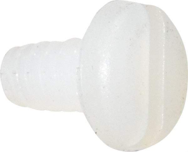 Made in USA - #4-40 UNC, 3/16" Length Under Head Slotted Drive Machine Screw - Pan Head, Grade 6/6 Nylon, Uncoated, Without Washer - USA Tool & Supply