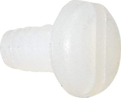 Made in USA - #4-40 UNC, 3/16" Length Under Head Slotted Drive Machine Screw - Pan Head, Grade 6/6 Nylon, Uncoated, Without Washer - USA Tool & Supply
