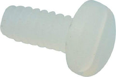 Made in USA - #4-40 UNC, 1/4" Length Under Head Slotted Drive Machine Screw - Pan Head, Grade 6/6 Nylon, Uncoated, Without Washer - USA Tool & Supply