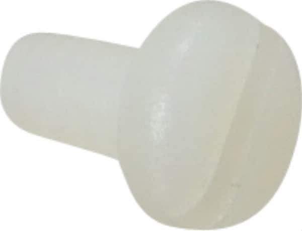 Made in USA - #6-32 UNC, 1/4" Length Under Head Slotted Drive Machine Screw - Pan Head, Grade 6/6 Nylon, Uncoated, Without Washer - USA Tool & Supply