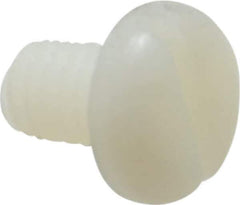 Made in USA - 1/4-20 UNC, 3/8" Length Under Head Slotted Drive Machine Screw - Pan Head, Grade 6/6 Nylon, Uncoated, Without Washer - USA Tool & Supply