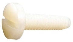 Made in USA - #10-32 UNF, 1-1/4" Length Under Head Slotted Drive Machine Screw - Binding Head, Grade 6/6 Nylon, Uncoated, Without Washer - USA Tool & Supply