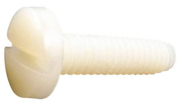 Made in USA - #4-40 UNC, 3/4" Length Under Head Slotted Drive Machine Screw - Binding Head, Grade 6/6 Nylon, Uncoated, Without Washer - USA Tool & Supply