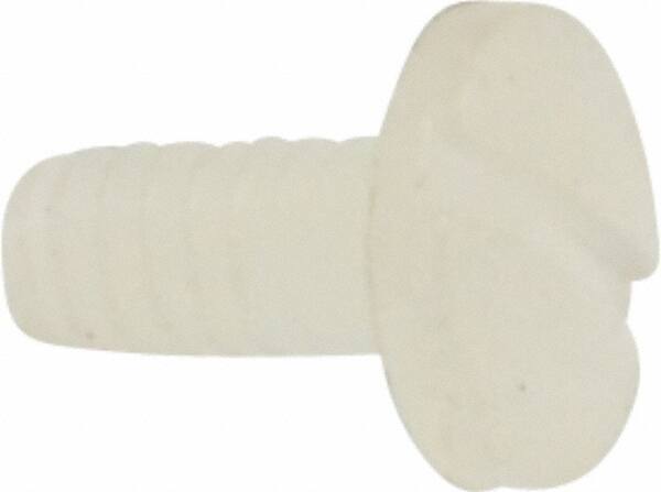 Made in USA - #2-56 UNC, 3/16" Length Under Head Slotted Drive Machine Screw - Binding Head, Grade 6/6 Nylon, Uncoated, Without Washer - USA Tool & Supply
