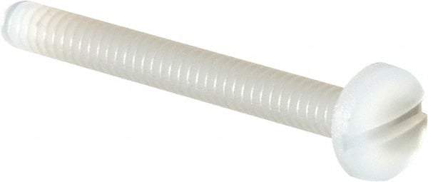 Made in USA - #4-40 UNC, 1" Length Under Head Slotted Drive Machine Screw - Binding Head, Grade 6/6 Nylon, Uncoated, Without Washer - USA Tool & Supply