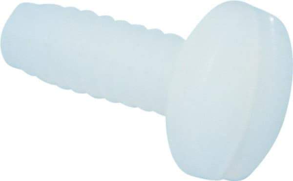Made in USA - #6-32 UNC, 3/8" Length Under Head Slotted Drive Machine Screw - Binding Head, Grade 6/6 Nylon, Uncoated, Without Washer - USA Tool & Supply