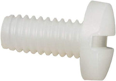 Made in USA - #8-32 UNC, 3/8" Length Under Head Slotted Drive Machine Screw - Binding Head, Grade 6/6 Nylon, Uncoated, Without Washer - USA Tool & Supply