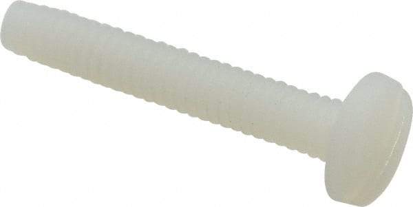Made in USA - #8-32 UNC, 1" Length Under Head Slotted Drive Machine Screw - Binding Head, Grade 6/6 Nylon, Uncoated, Without Washer - USA Tool & Supply