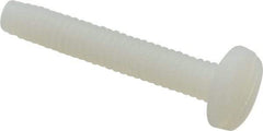 Made in USA - #8-32 UNC, 1" Length Under Head Slotted Drive Machine Screw - Binding Head, Grade 6/6 Nylon, Uncoated, Without Washer - USA Tool & Supply