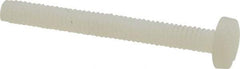 Made in USA - #8-32 UNC, 1-1/2" Length Under Head Slotted Drive Machine Screw - Binding Head, Grade 6/6 Nylon, Uncoated, Without Washer - USA Tool & Supply