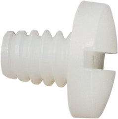 Made in USA - #10-24 UNC, 1/4" Length Under Head Slotted Drive Machine Screw - Binding Head, Grade 6/6 Nylon, Uncoated, Without Washer - USA Tool & Supply