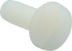 Made in USA - #10-32 UNF, 1/2" Length Under Head Slotted Drive Machine Screw - Binding Head, Grade 6/6 Nylon, Uncoated, Without Washer - USA Tool & Supply