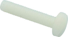 Made in USA - #10-32 UNF, 1" Length Under Head Slotted Drive Machine Screw - Binding Head, Grade 6/6 Nylon, Uncoated, Without Washer - USA Tool & Supply