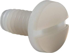 Made in USA - 1/4-20 UNC, 1/2" Length Under Head Slotted Drive Machine Screw - Binding Head, Grade 6/6 Nylon, Uncoated, Without Washer - USA Tool & Supply