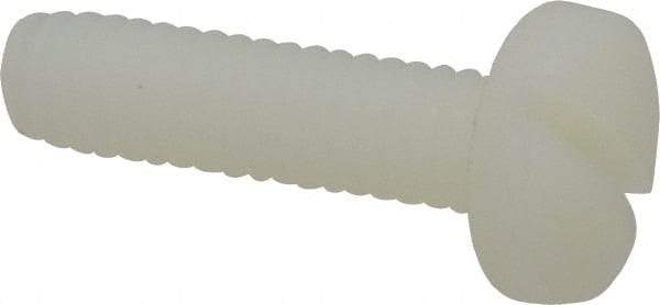 Made in USA - 1/4-20 UNC, 1" Length Under Head Slotted Drive Machine Screw - Binding Head, Grade 6/6 Nylon, Uncoated, Without Washer - USA Tool & Supply