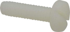 Made in USA - 1/4-20 UNC, 1" Length Under Head Slotted Drive Machine Screw - Binding Head, Grade 6/6 Nylon, Uncoated, Without Washer - USA Tool & Supply